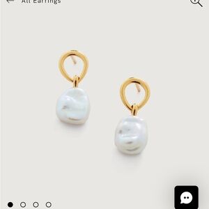 Nura Keshi Pearl Drop Earrings Gold and Pearl by Monica Vinander